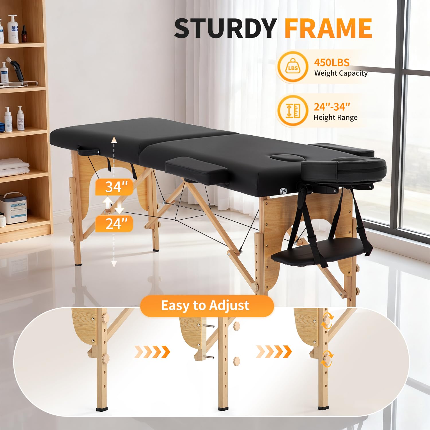 BestMassage esquinas reforzadas y madera de haya para soporte fuerte