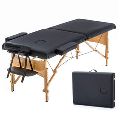 BestMassage camilla frontal plegada mostrando portabilidad y cierre seguro