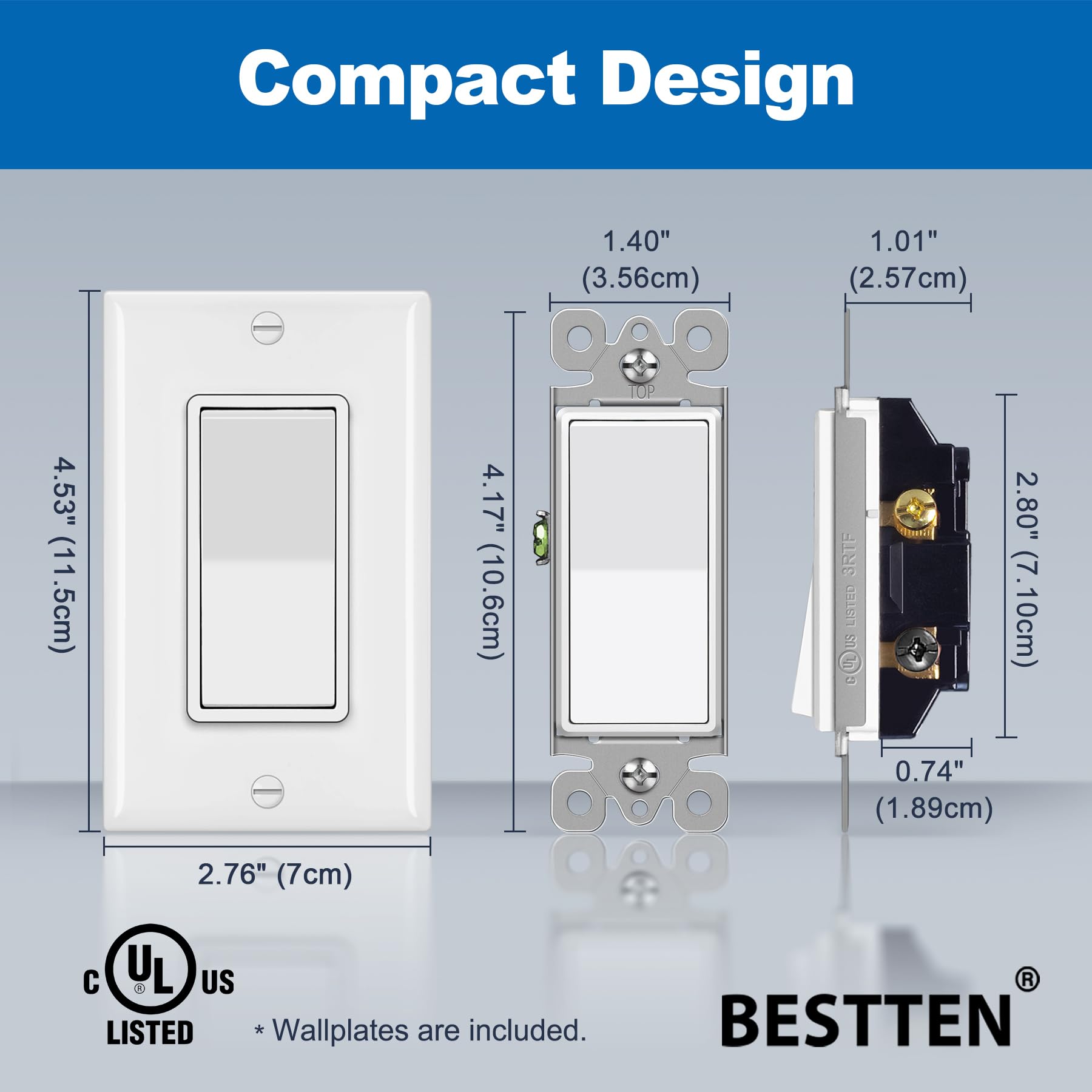 BESTTEN durante instalación en caja eléctrica, compatibilidad con cajas estándar