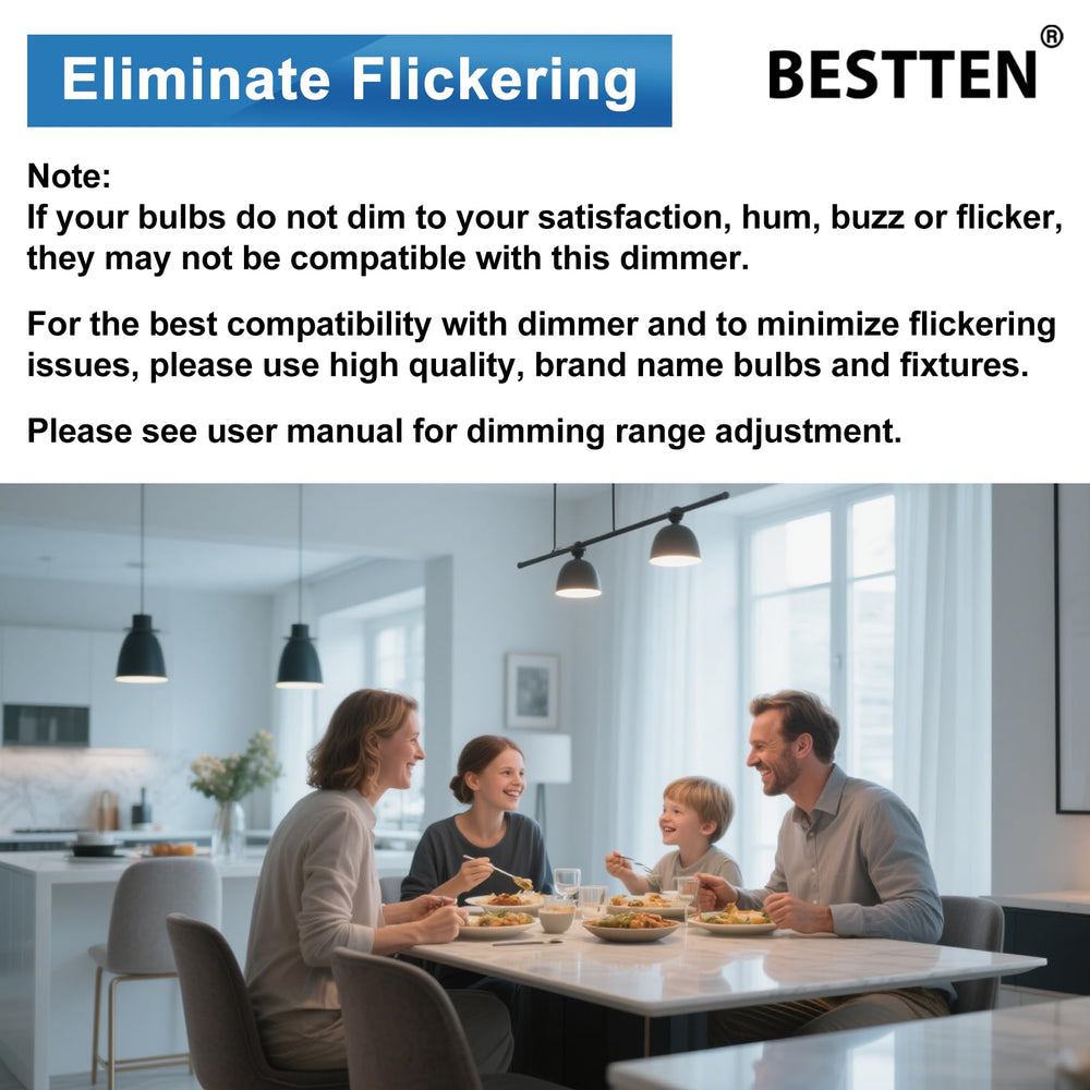 BESTTEN pack de tres interruptores blancos listos para reemplazo inmediato
