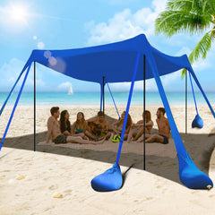 besuhot vista frontal de la carpa playera mostrando sombra amplia y protección