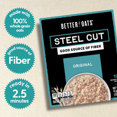 Better Oats sobre individual abierto listo para preparar desayuno rápido