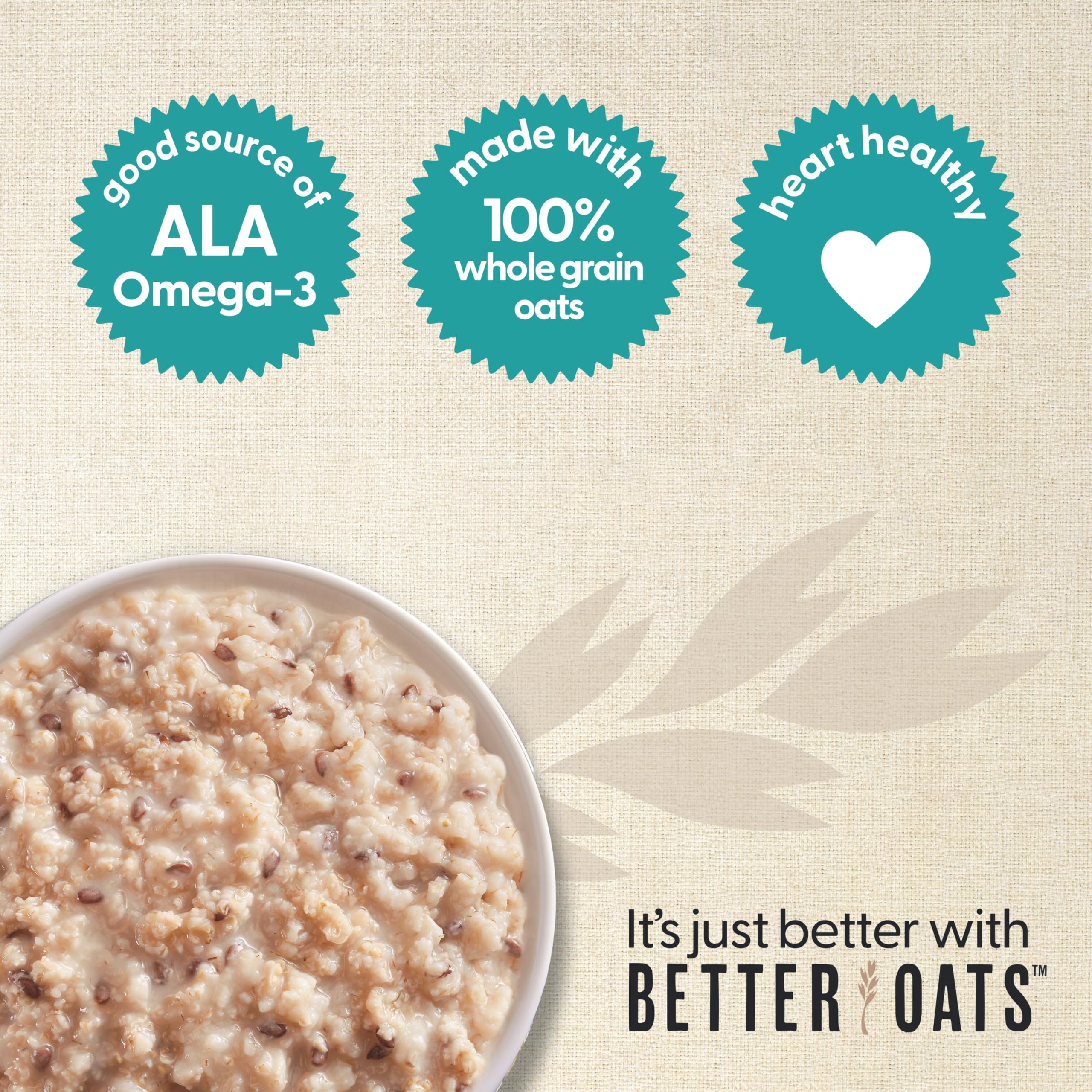 Better Oats detalle de textura de avena y linaza con aspecto robusto
