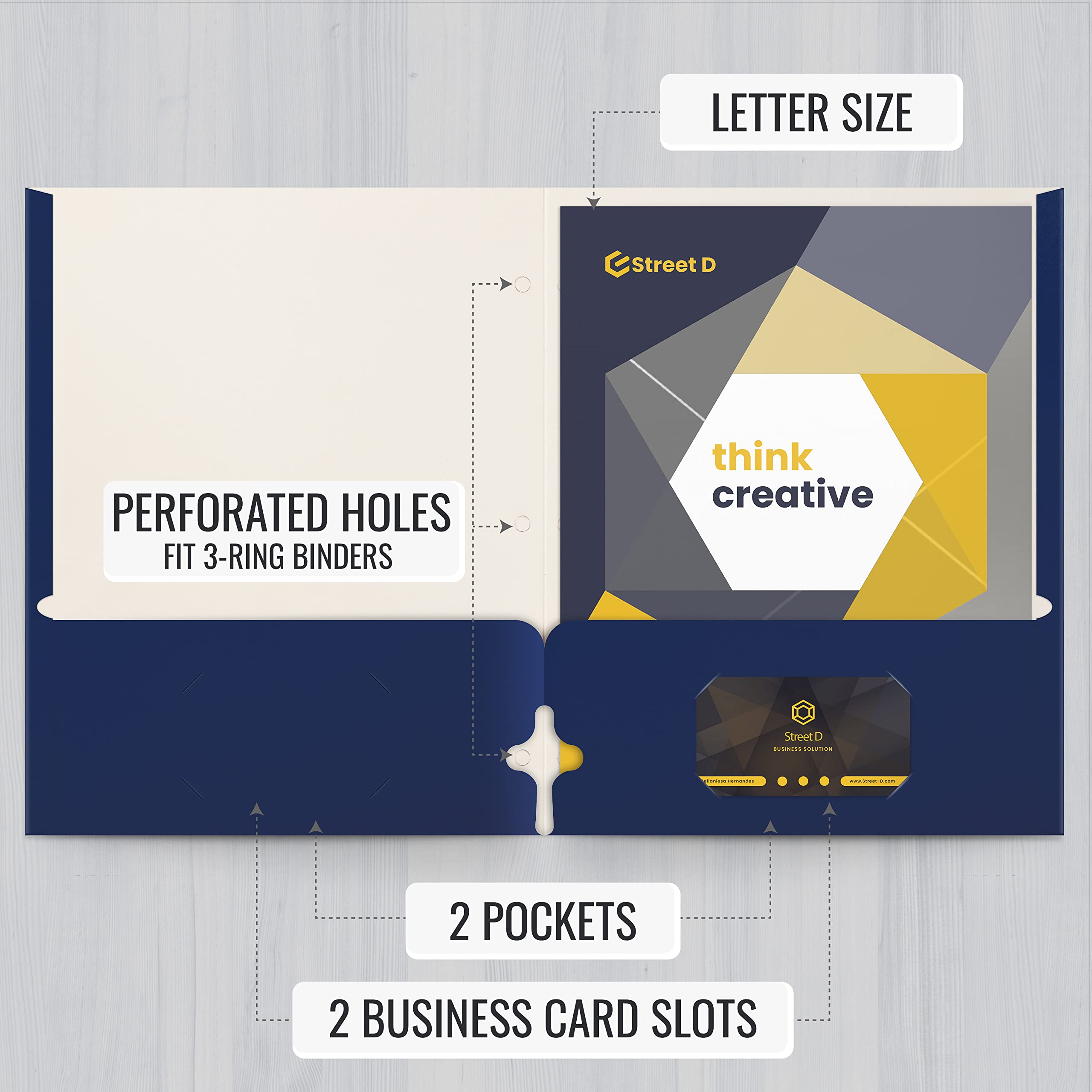 Better Office Products primer plano bolsillos interiores que protegen papeles