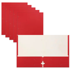 Better Office Products carpeta frontal roja mostrando doble bolsillo y orden