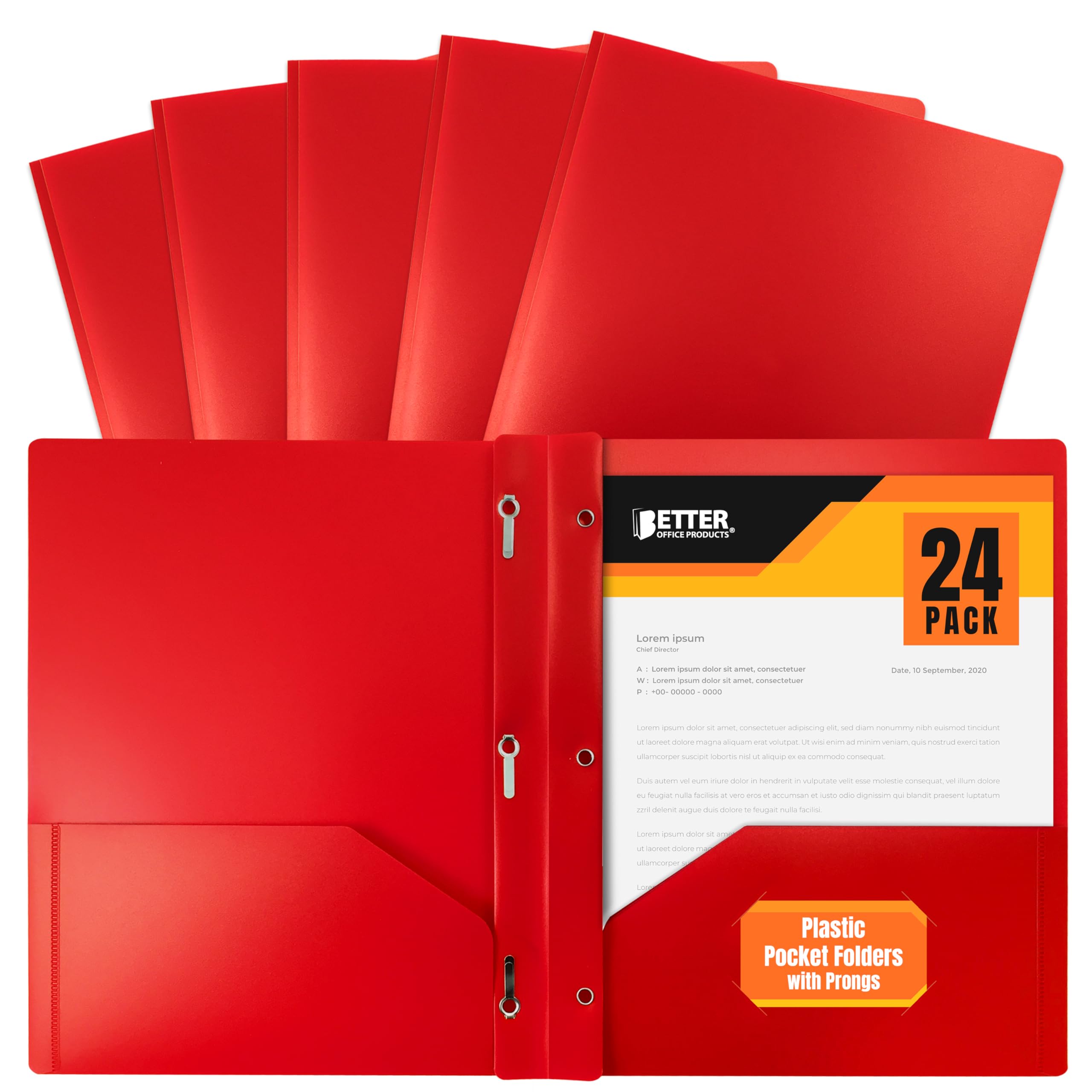 Better Office Products carpeta frontal roja, visibilidad y organización