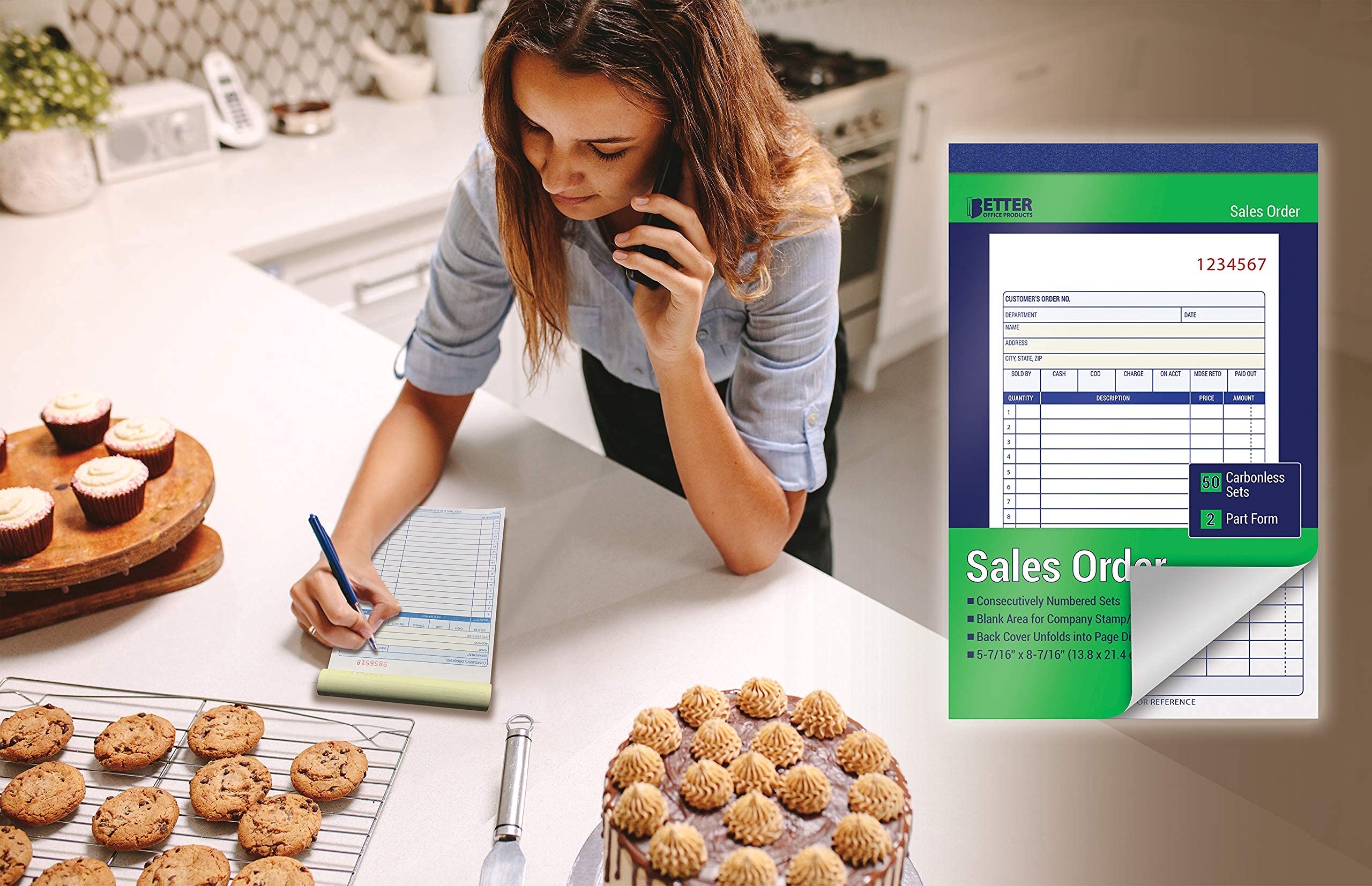 Better Office Products primer plano de numeración consecutiva para control de transacciones