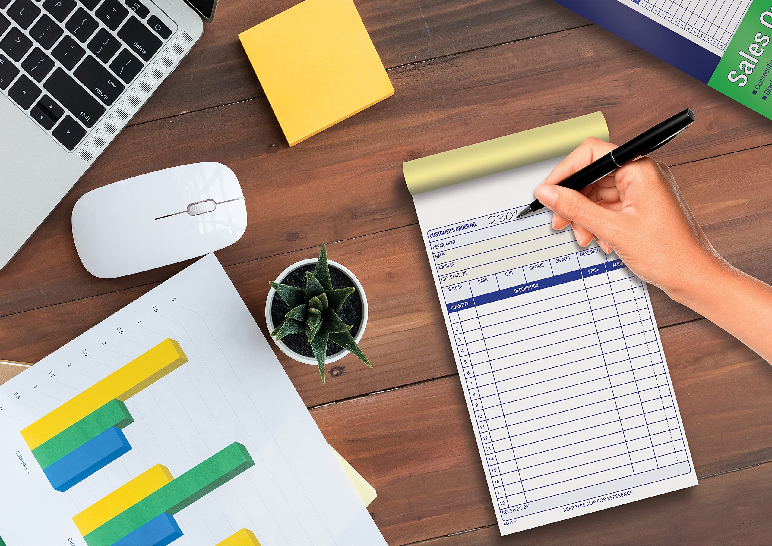 Better Office Products solapa divisoria plegada protegiendo comprobantes y separando formularios