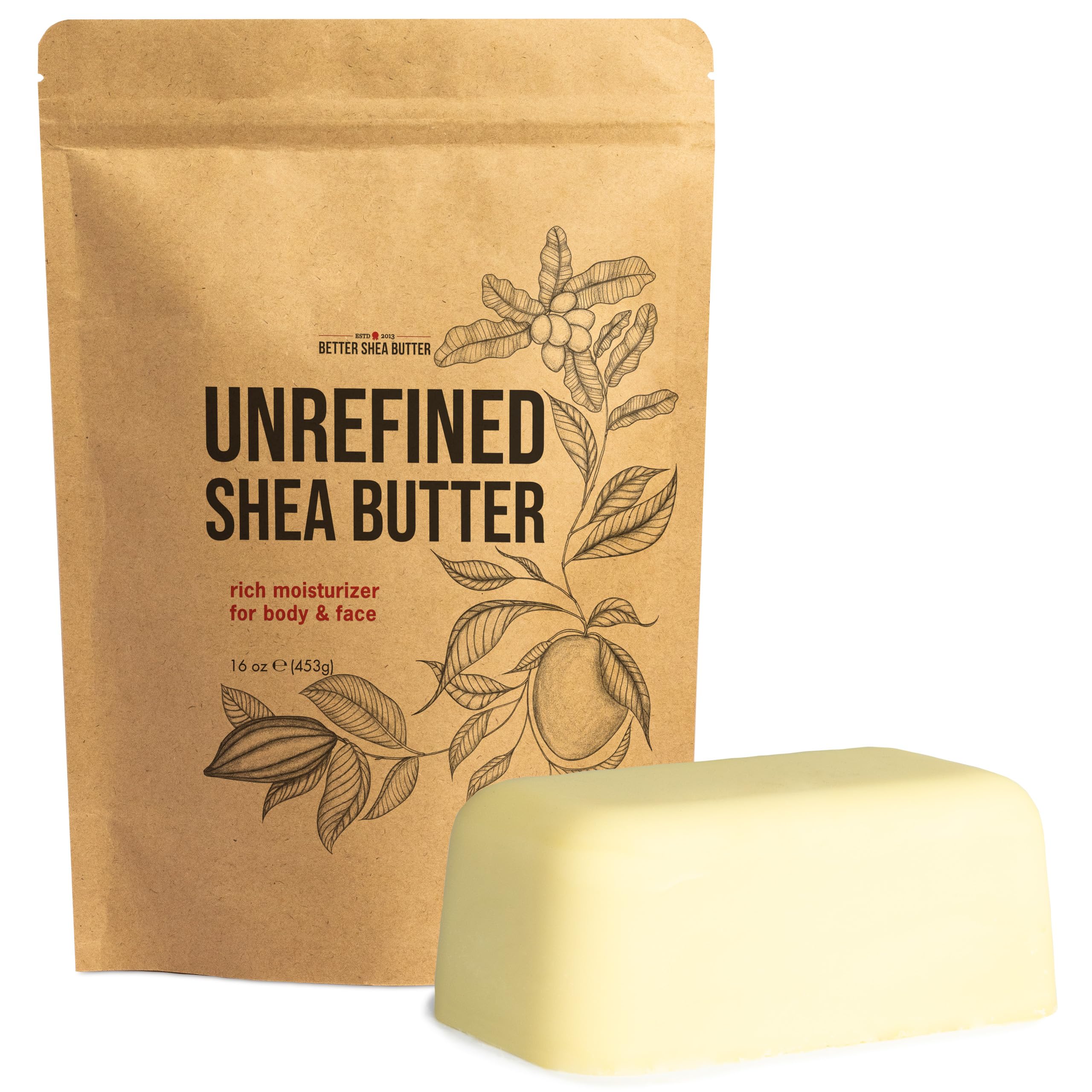 Better Shea Butter bloque frontal mostrando tamaño y consistencia nutritiva
