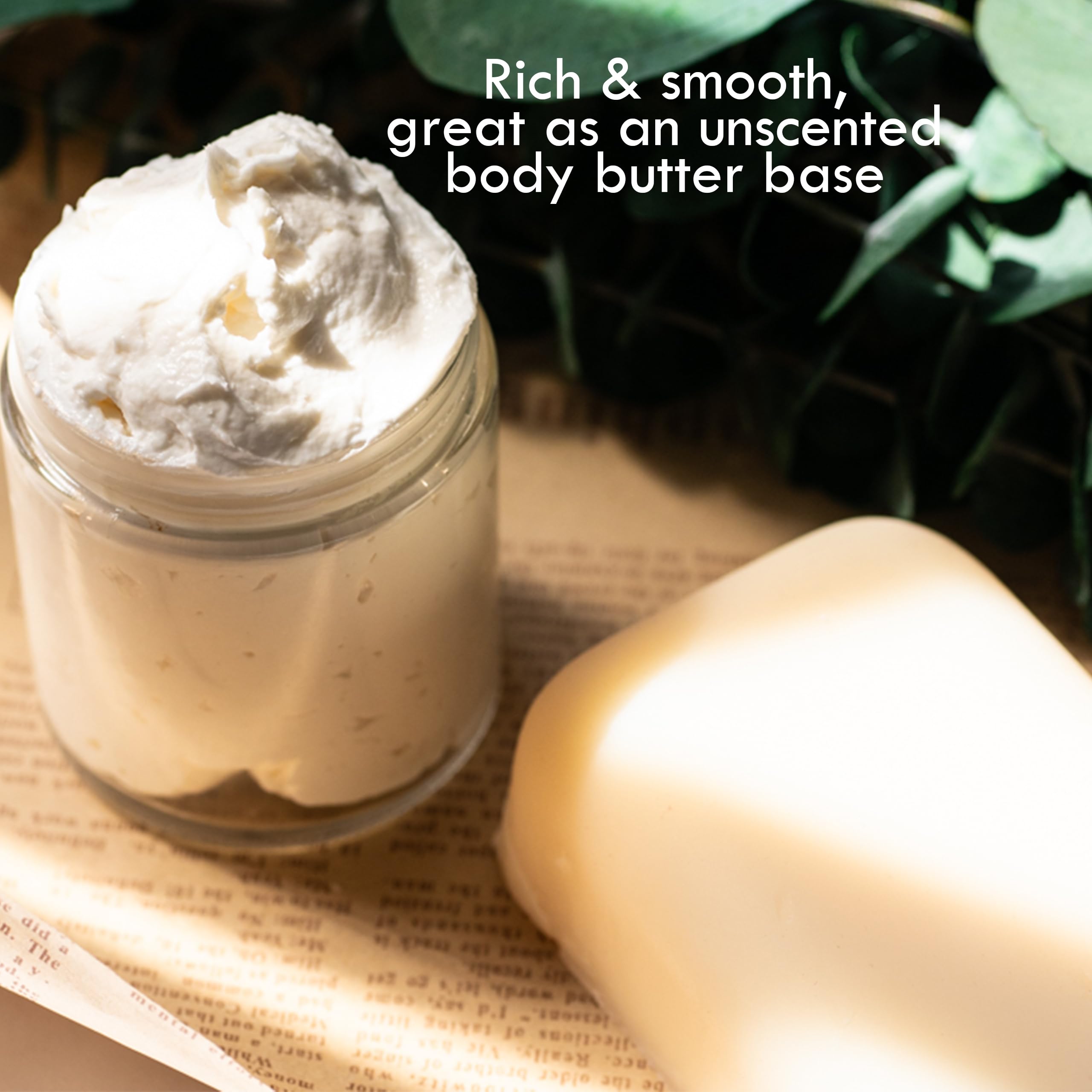 Better Shea Butter whipped mango body butter in jar demonstrating light, fluffy moisturizer