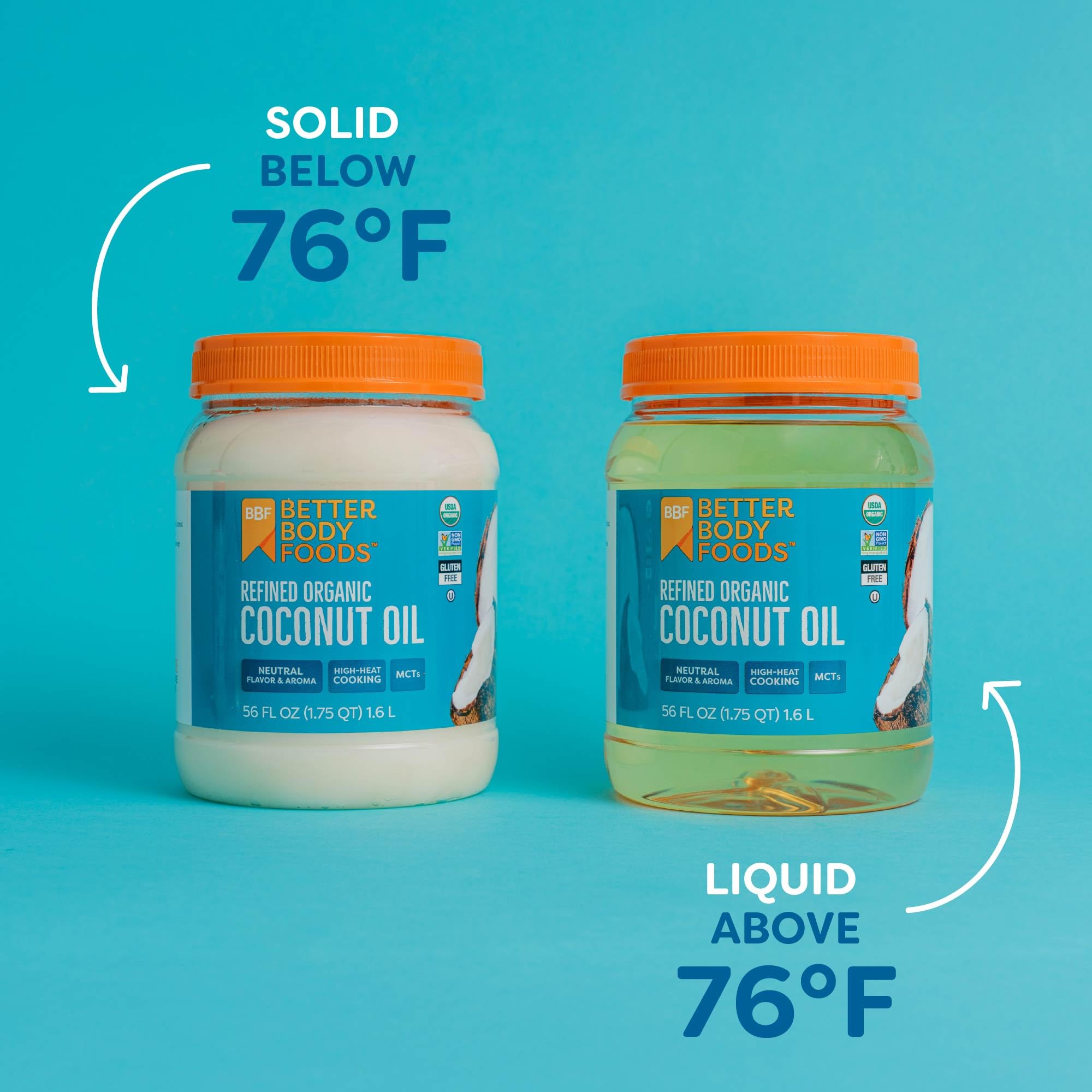 BetterBody Foods vertido desde la tapa para medir cantidad precisa
