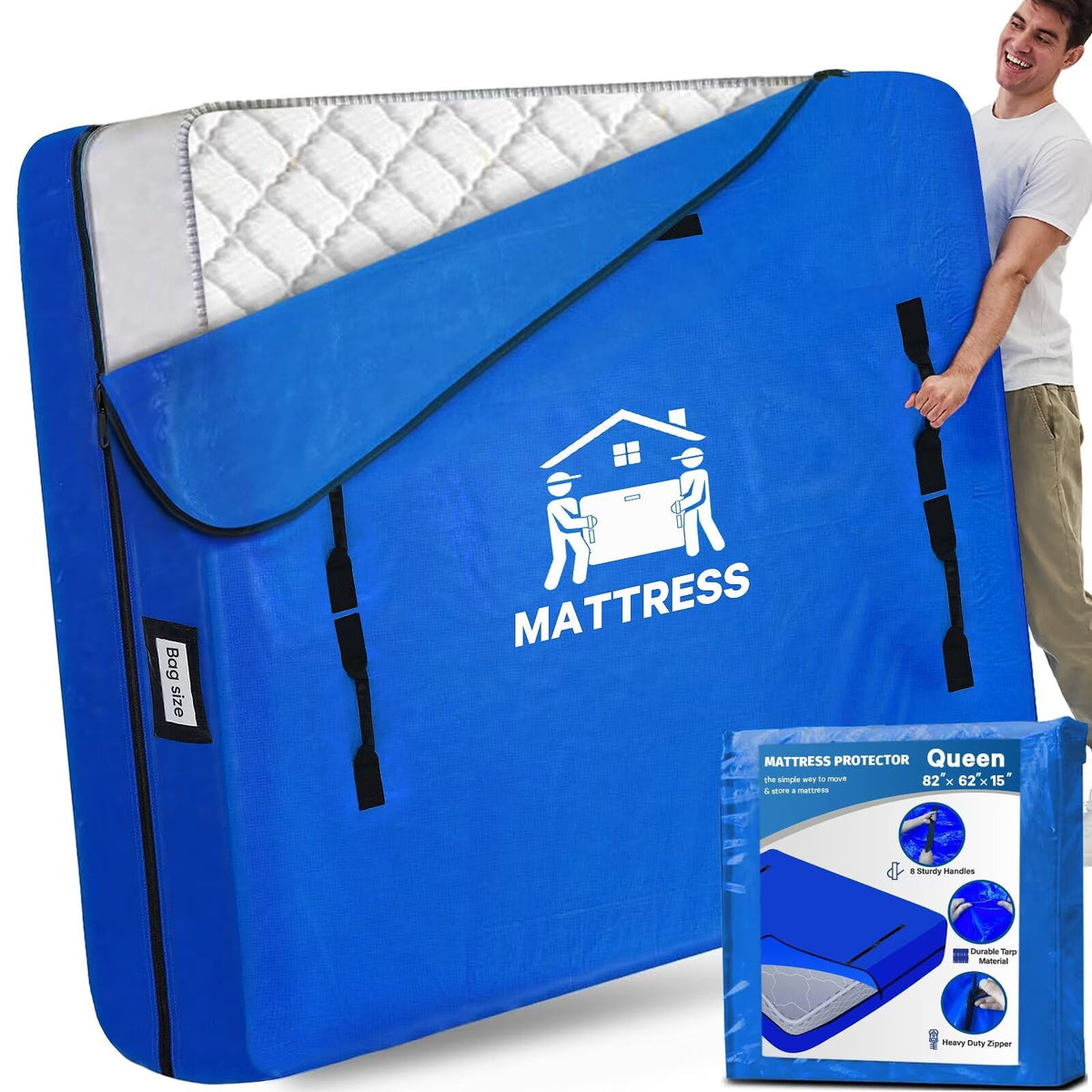 BETU vista frontal del empaque y funda lista para usar, protección visible