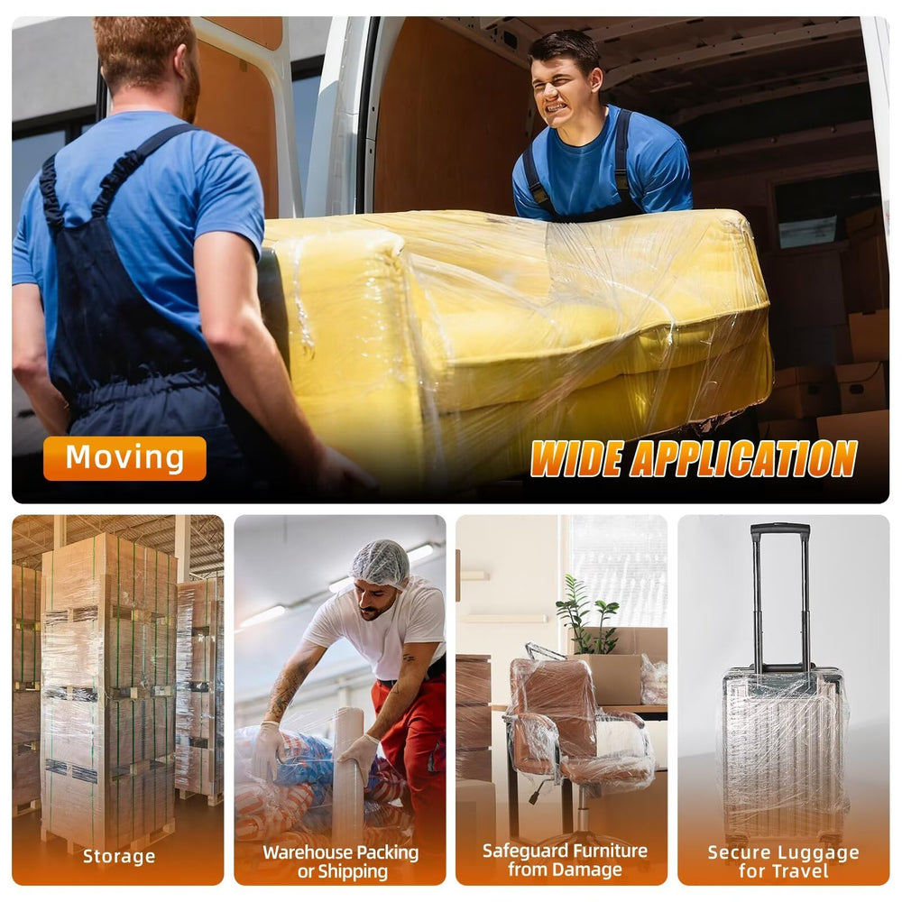 BETU mueble completamente protegido con film transparente evitando polvo