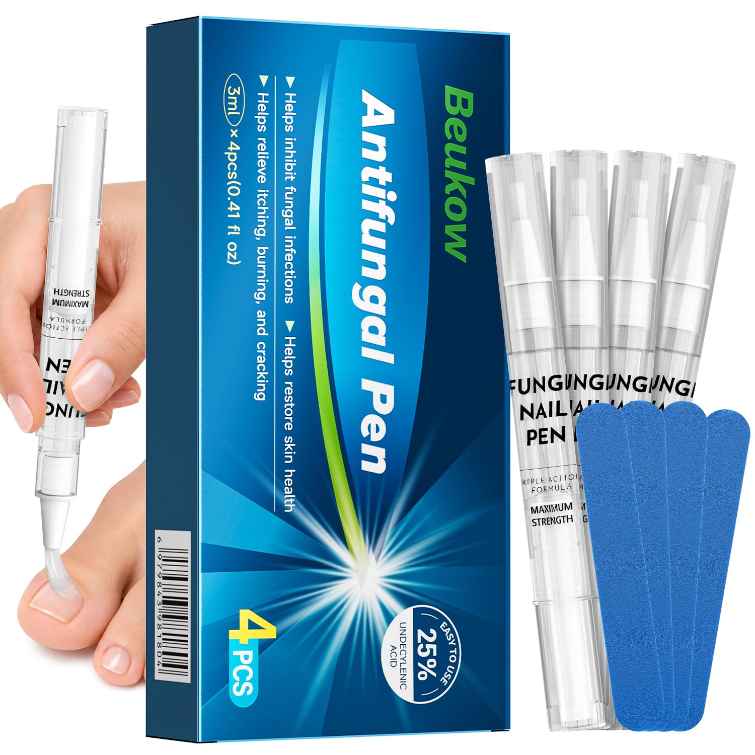 Beukow bolígrafo frontal mostrando el envase para aplicaciones precisas