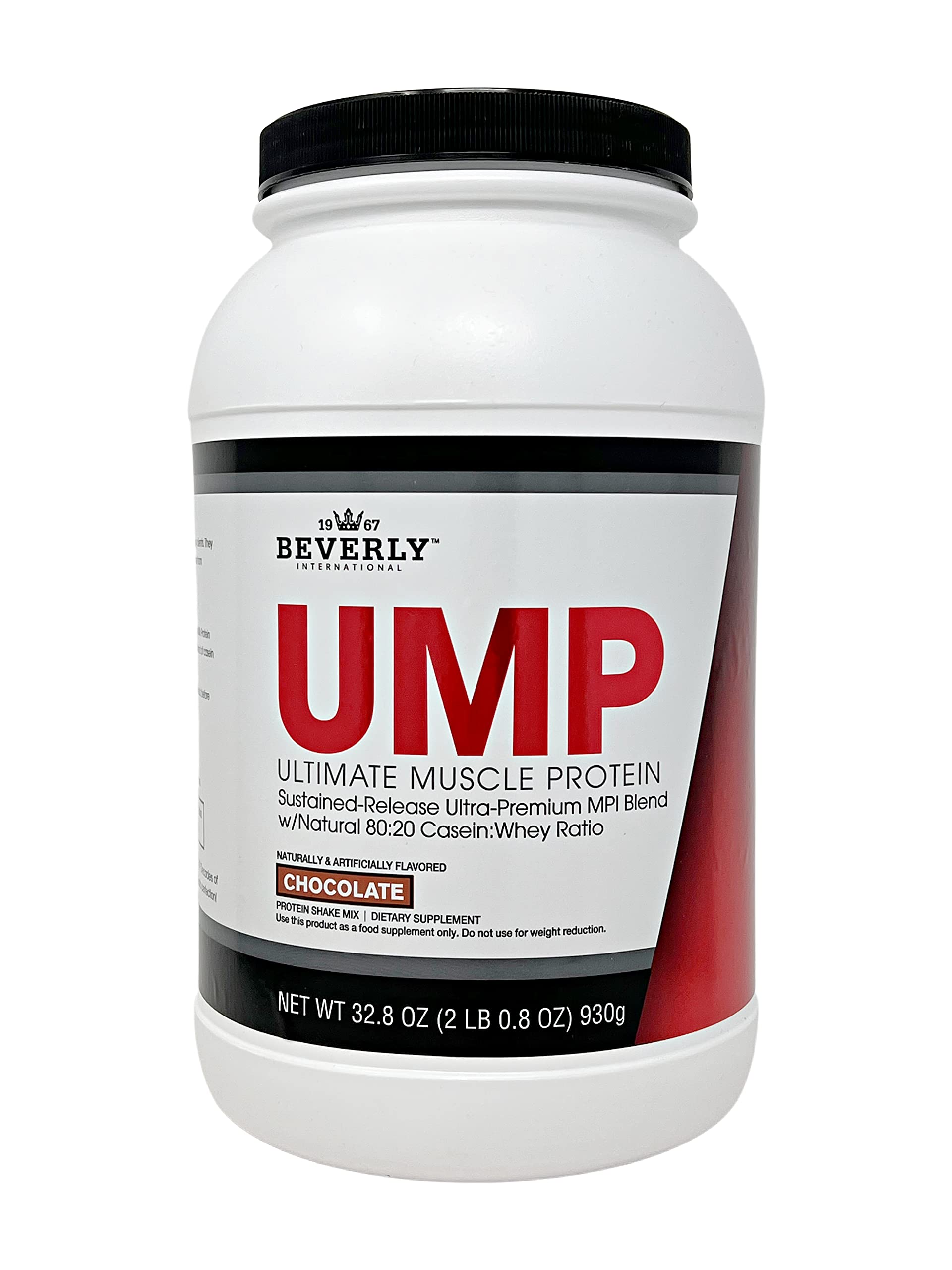 Beverly International envase frontal UMP chocolate, presenta tamaño y diseño