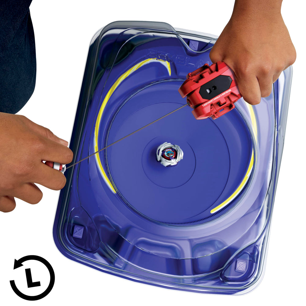 Beyblade etiqueta Takara Tomy señalando autenticidad y calidad