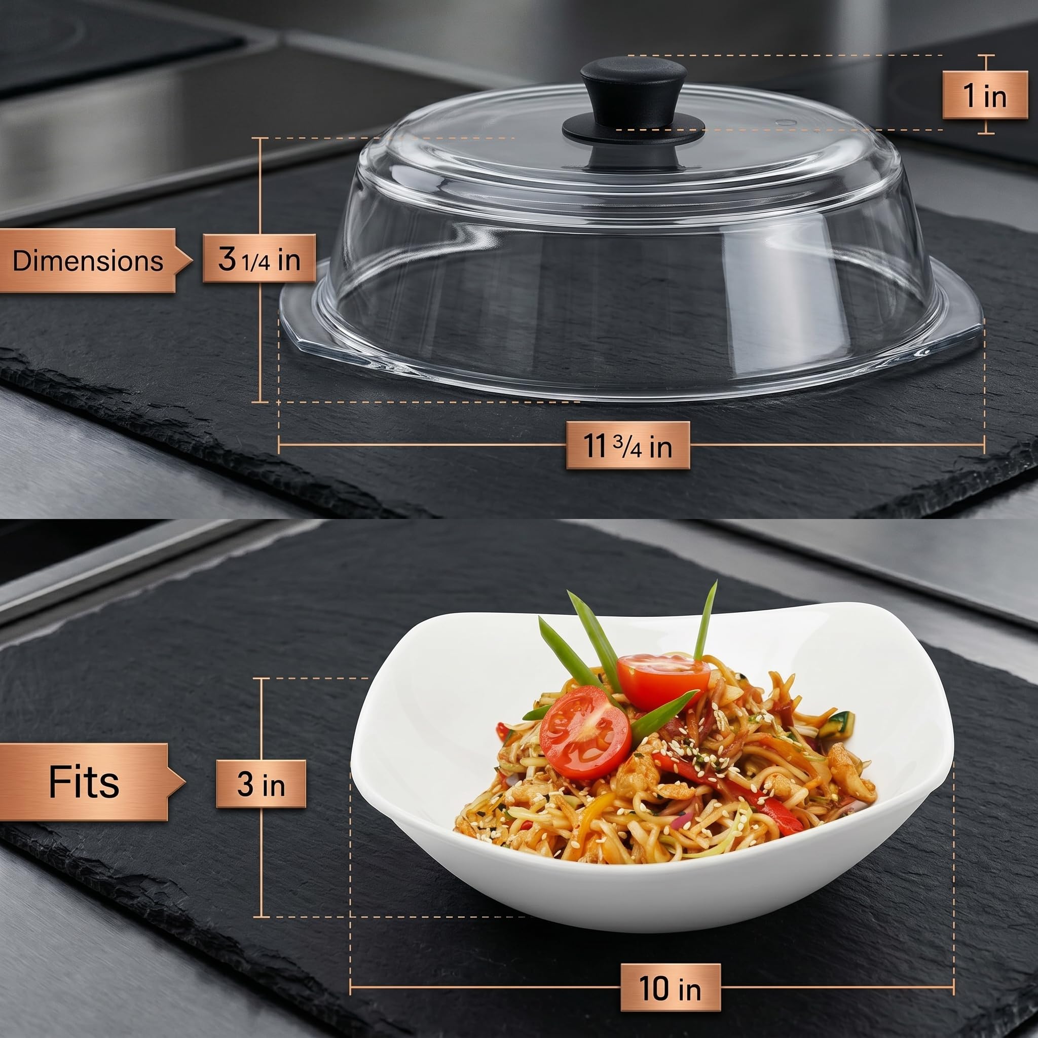 Bezrat side profile showing tall height fits layered meals and prevents overflow