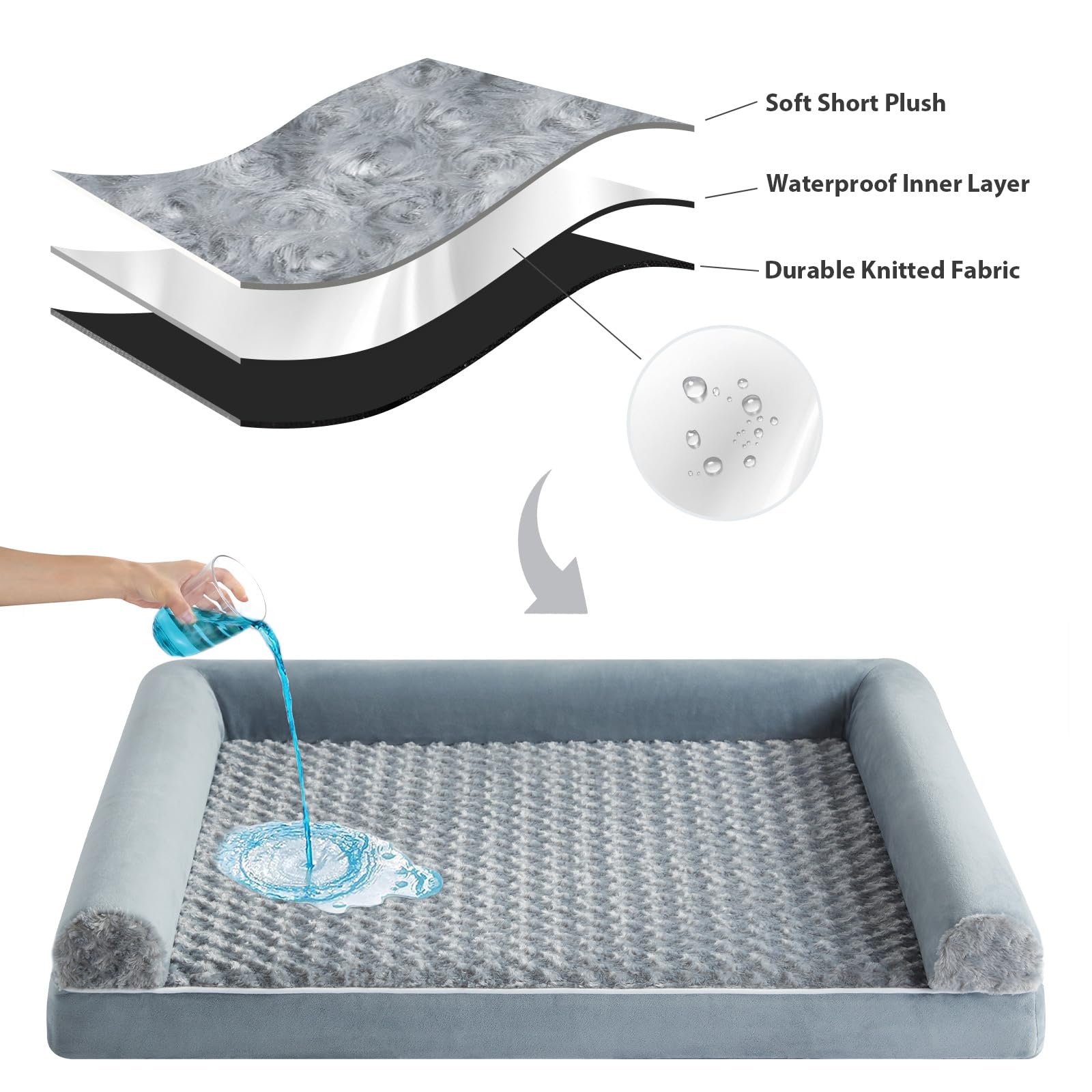BFPETHOME cremallera abierta mostrando forro impermeable protector