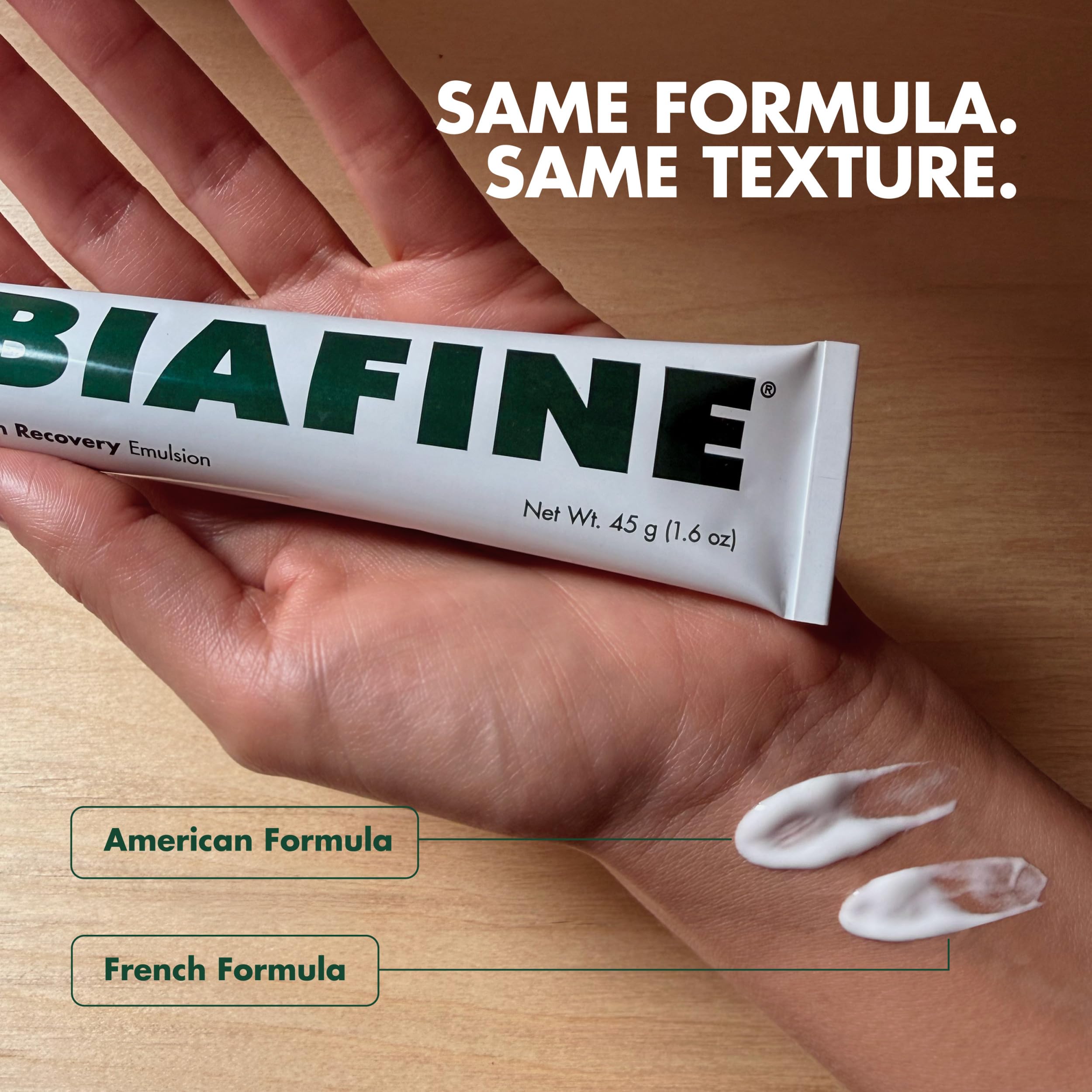 BIAFINE etiqueta con ingredientes clave, transparencia sobre composición
