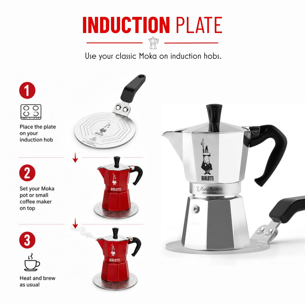 Bialetti detalle superficie octogonal mostrando textura y mejor transmisión calor
