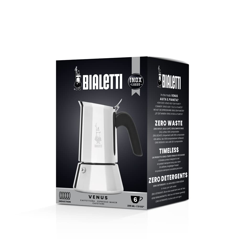 Bialetti Venus detalle del mango ergonómico para agarre seguro