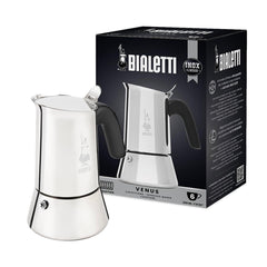 Bialetti Venus frontal acero inoxidable elegante y duradero