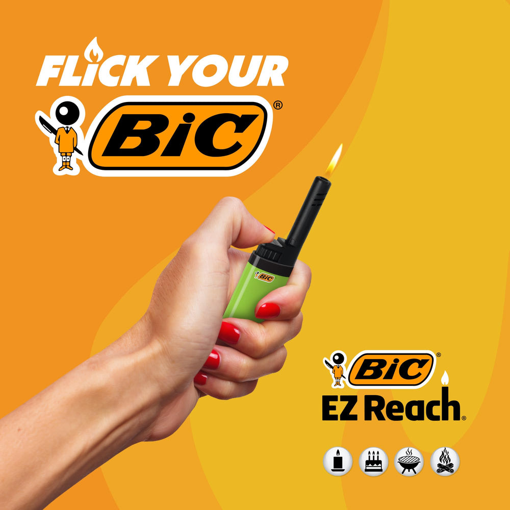 BIC EZ Reach empaque con etiqueta que indica pruebas de calidad y contenido