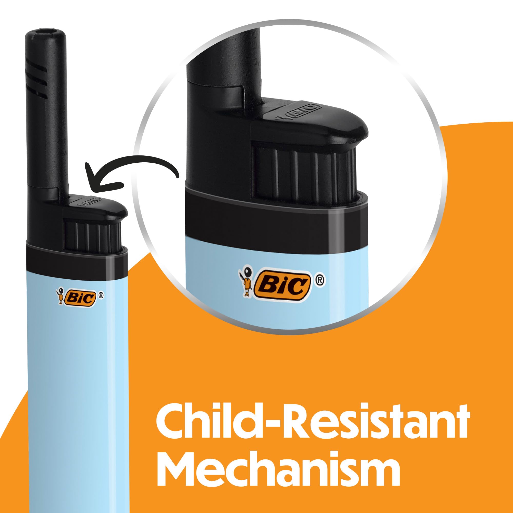 BIC EZ Reach detalle del mecanismo infantil que aporta mayor seguridad