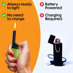 BIC EZ Reach encendiendo una vela profunda demostrando acceso seguro a recipientes