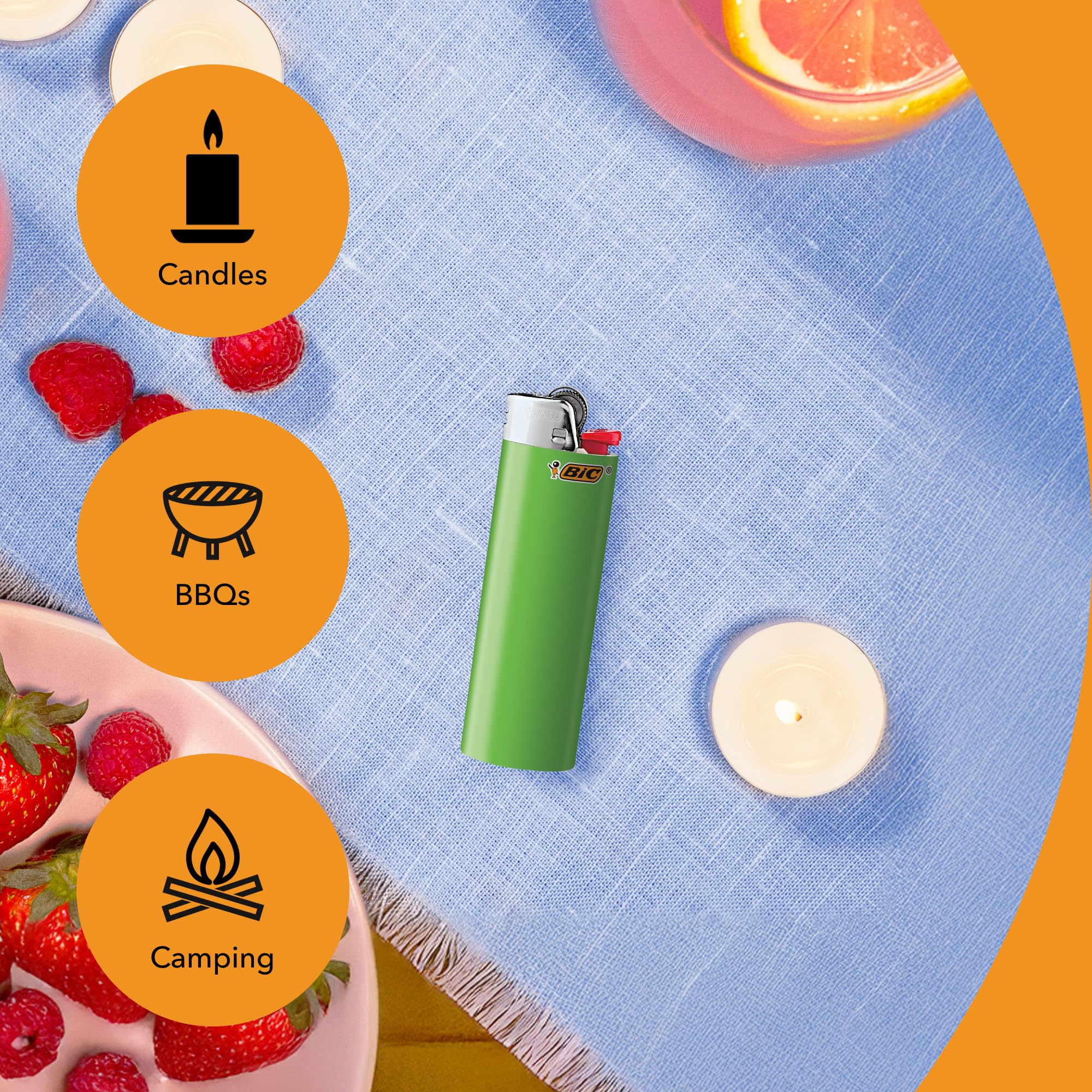 BIC Maxi Pocket en uso sobre parrilla para encender carbón de forma práctica