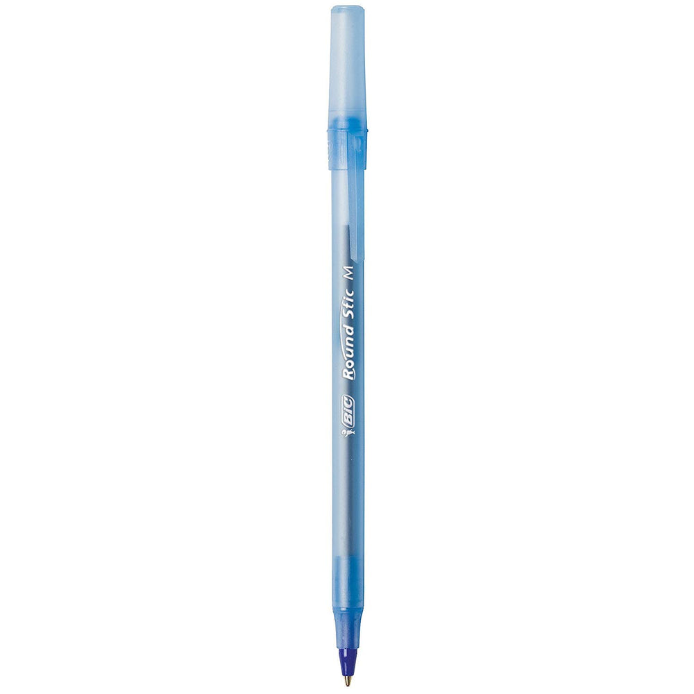 BIC caja abierta mostrando 120 negros y 120 azules organizada