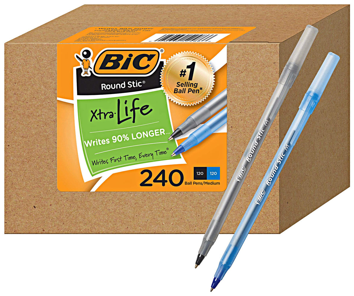 BIC bolígrafo pack frontal mostrando 240 unidades y ahorro