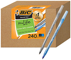 BIC bolígrafo pack frontal mostrando 240 unidades y ahorro