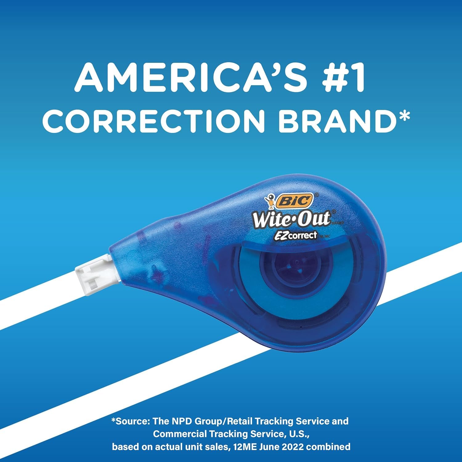BIC Wite-Out uso en escritorio corrigiendo apuntes, permite escribir inmediatamente