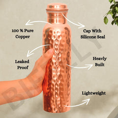 BIFFELY botella de cobre dentro de mochila, ideal para llevar en viaje
