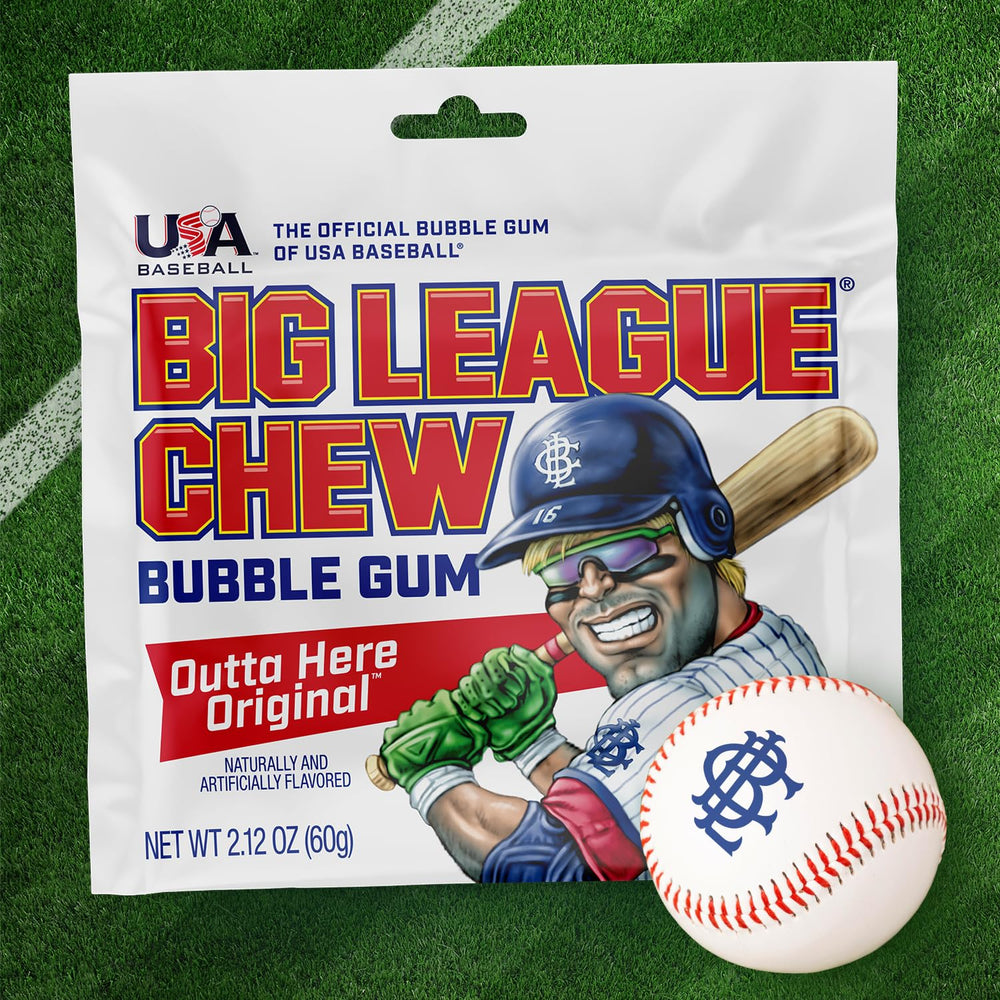 Big League Chew en uso durante un partido de béisbol para animar a fans