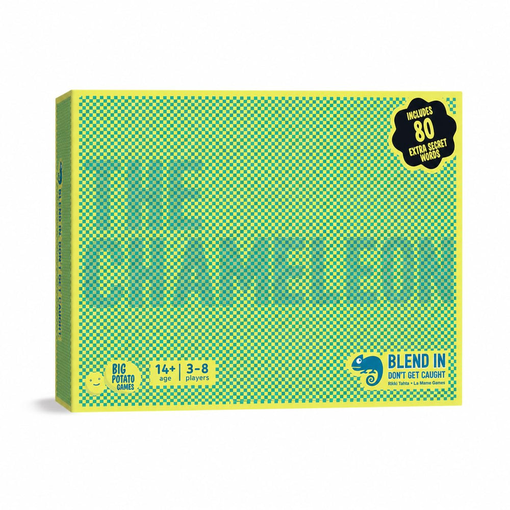 Big Potato caja frontal del juego The Chameleon mostrando título y diseño atractivo