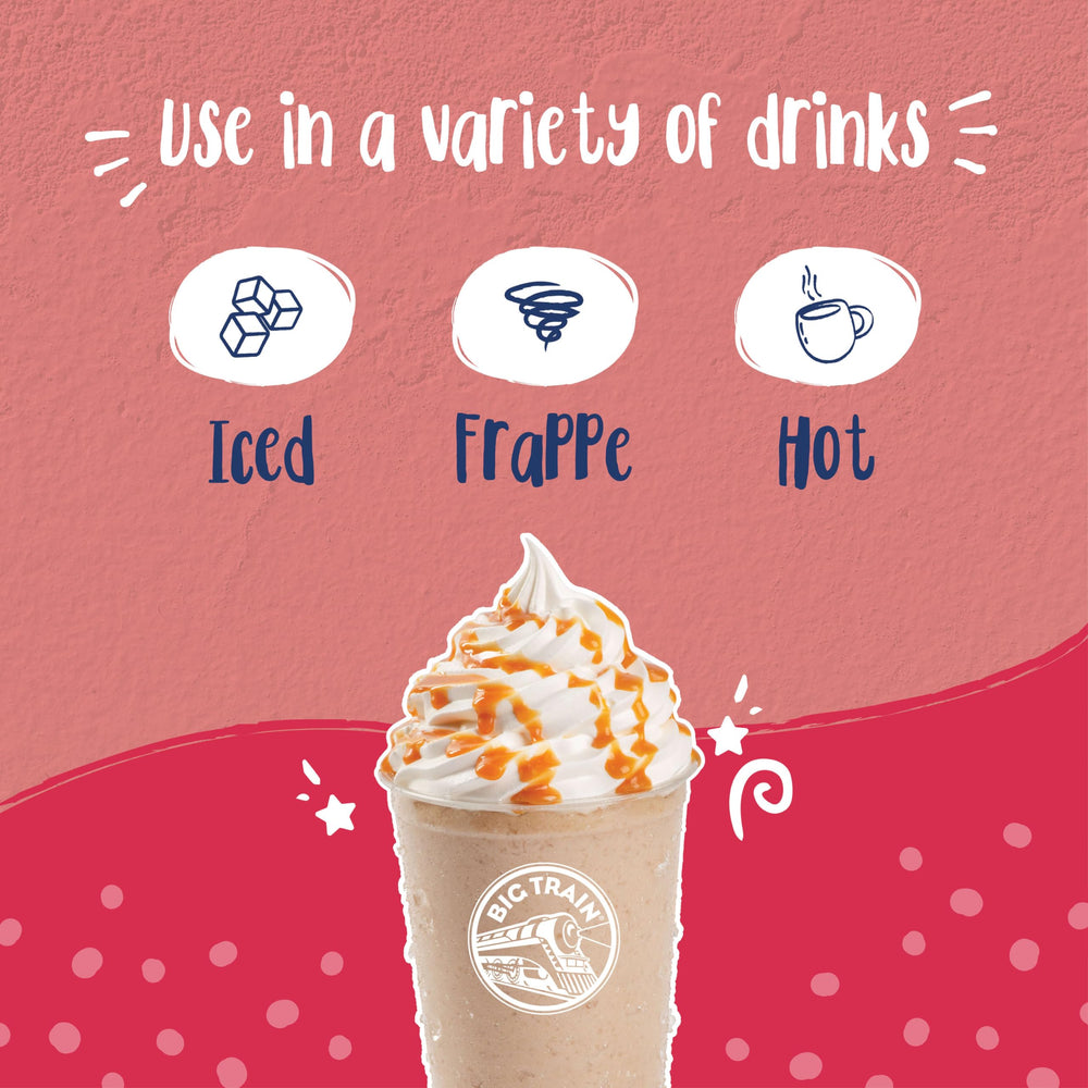 Big Train vaso de frappé terminado con crema que invita al consumo inmediato