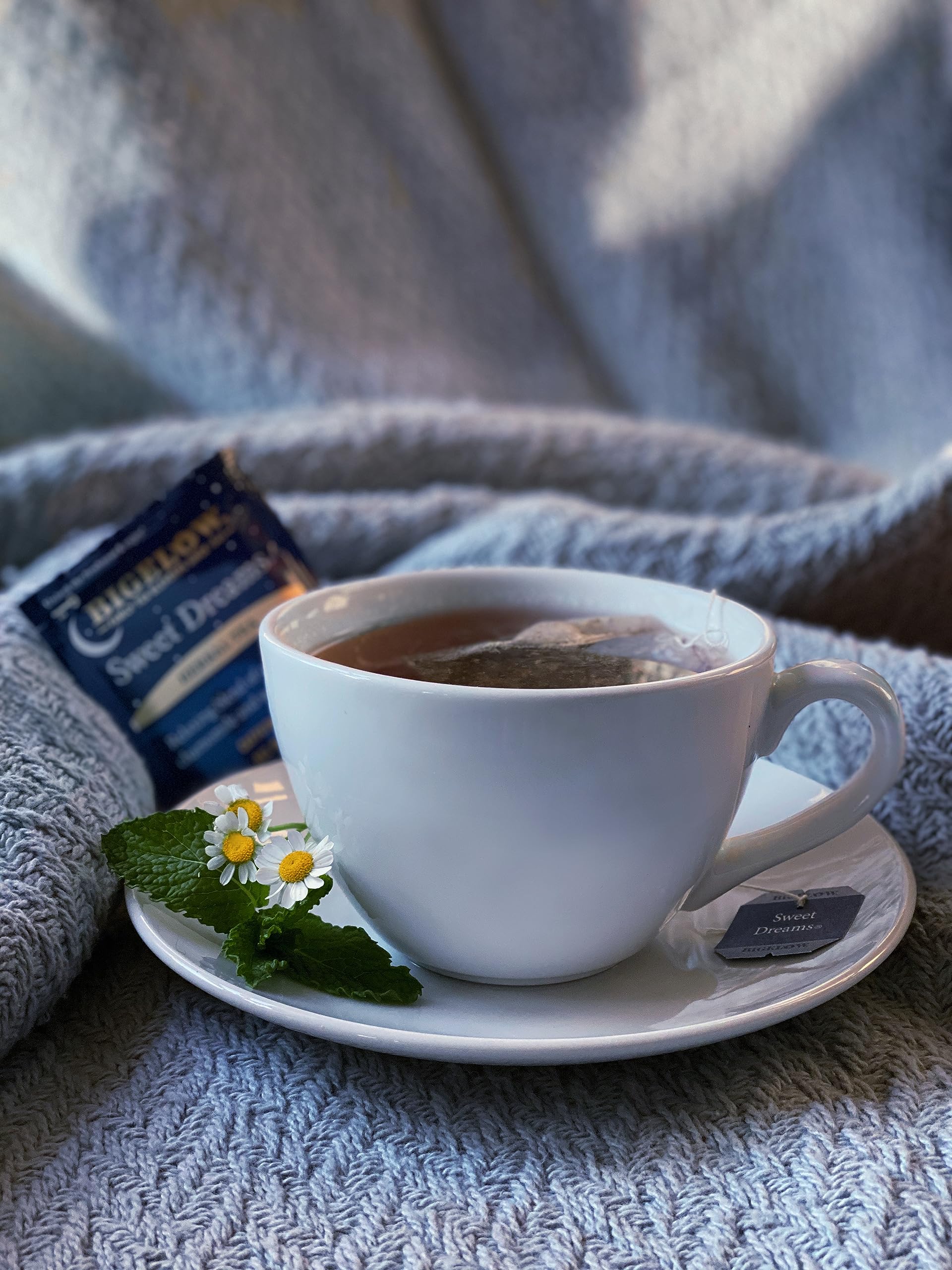 Bigelow Tea bolsita dentro de sobre sellado, protección del aroma y sabor