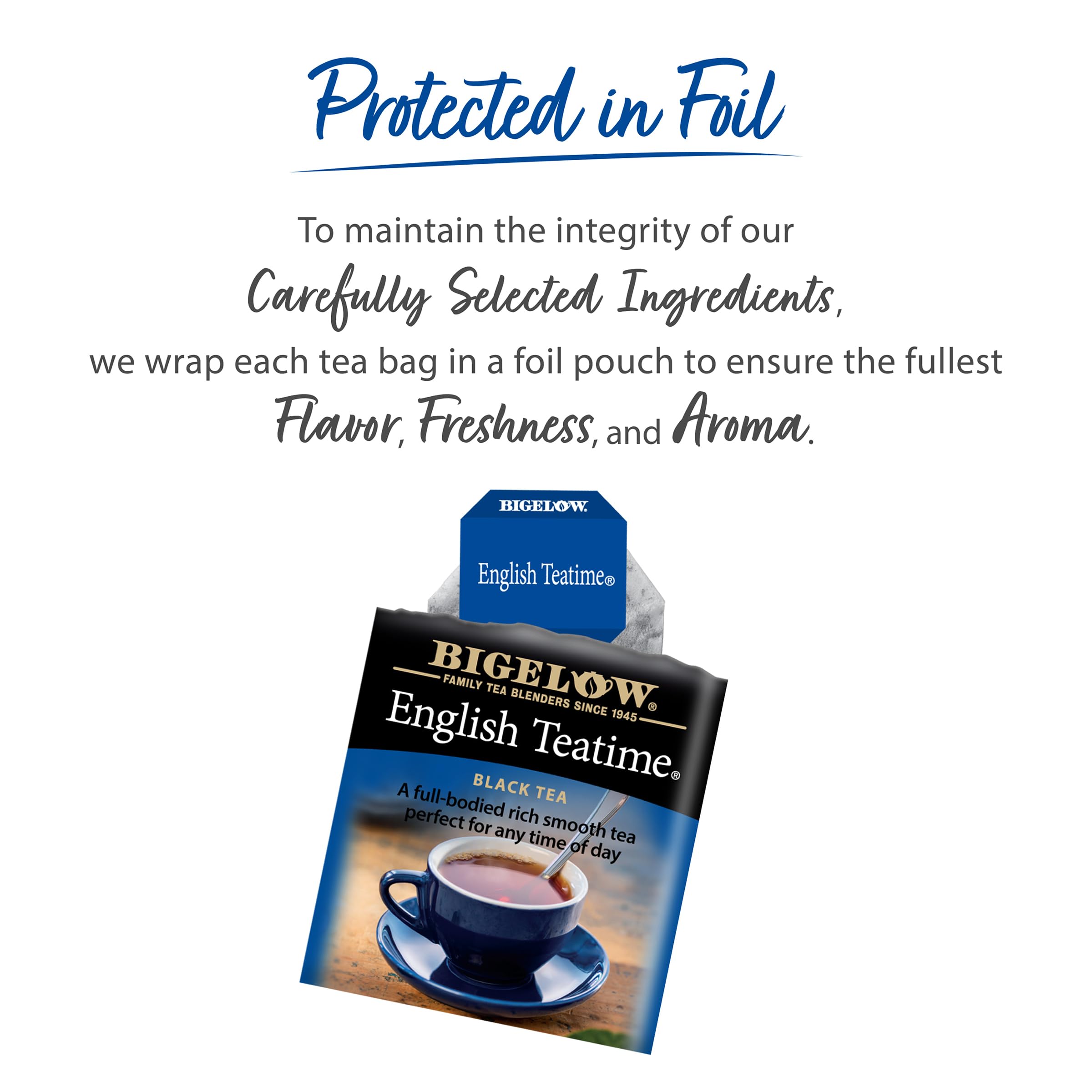 Bigelow tea steeping in mug producing a rich, smooth cup ideal for sipping