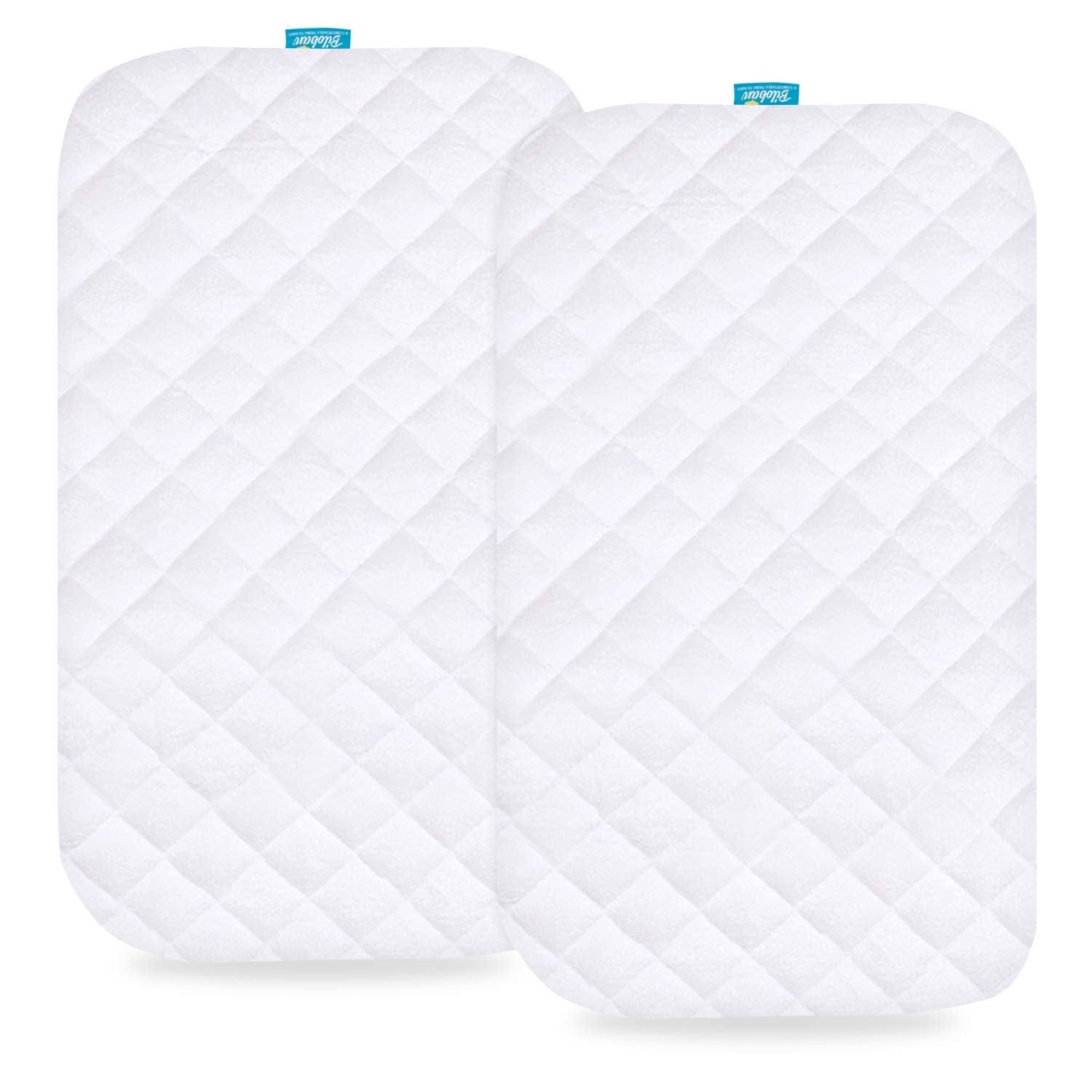 Biloban front view of mattress pad cover showing clean fitted look and protective benefit