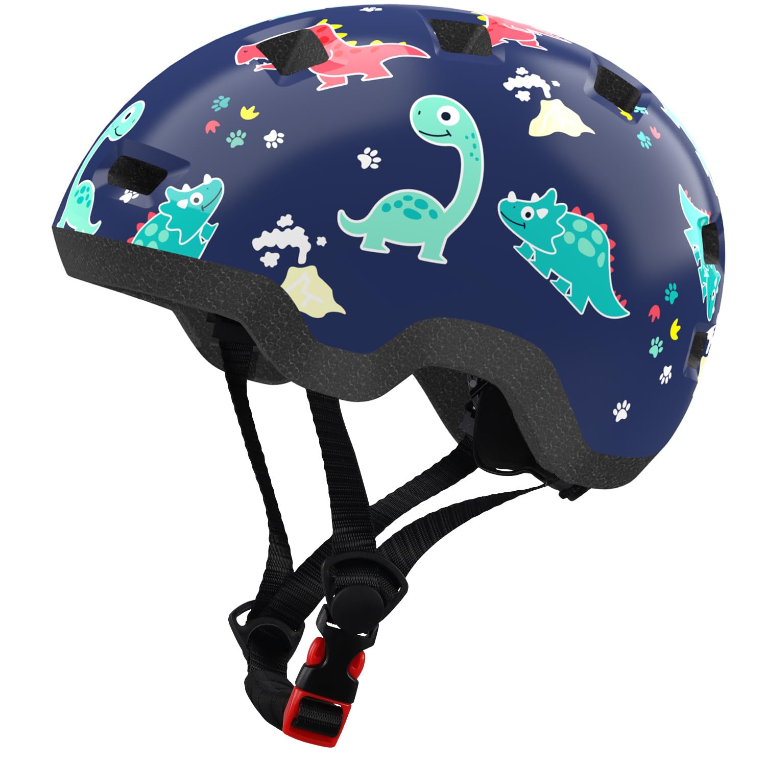 Casco Bimalsic Dinosaurio vista frontal, protección visible y diseño atractivo