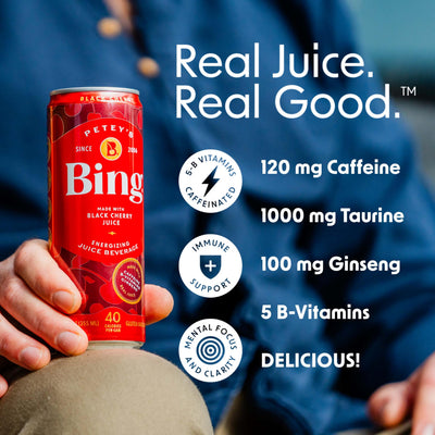 Bing nutrition label closeup showing calories and caffeine information for clarity