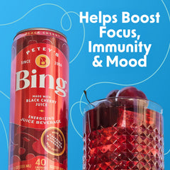 Twelve‑pack case of Bing Original Cherry cans, convenient multi‑pack storage