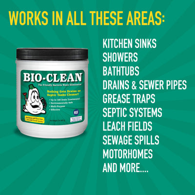 Bio-Clean lata junto a una mano para mostrar la escala y ahorro