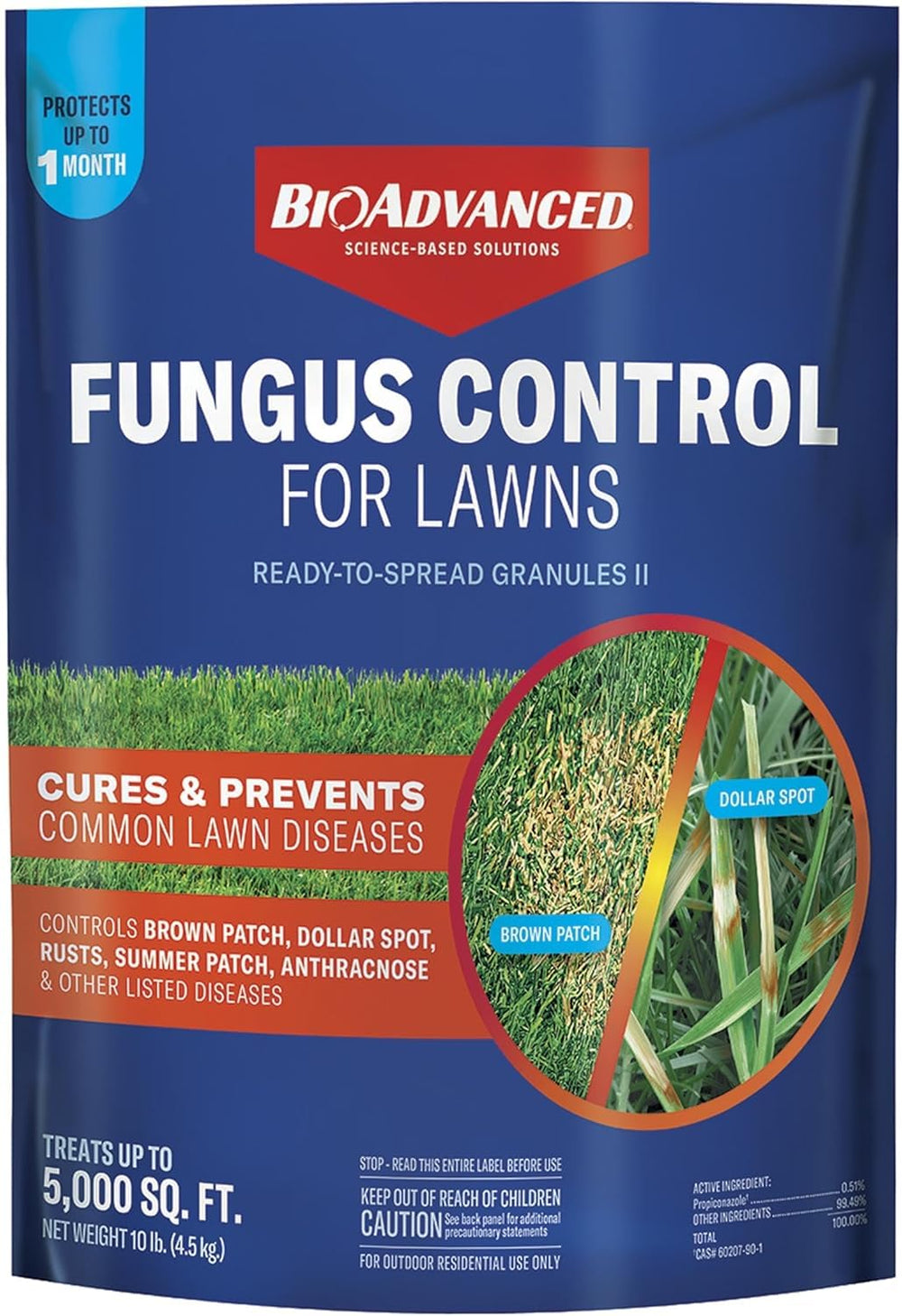 BioAdvanced vista frontal del paquete azul beneficios de control de hongos