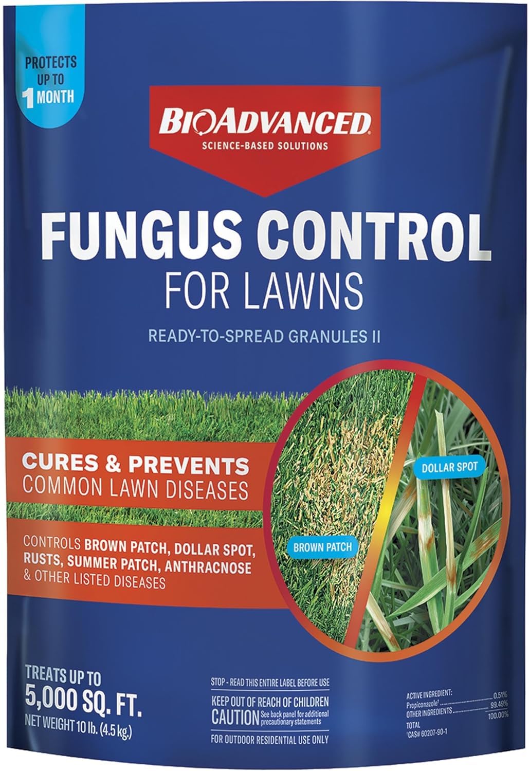 BioAdvanced vista frontal del paquete azul beneficios de control de hongos