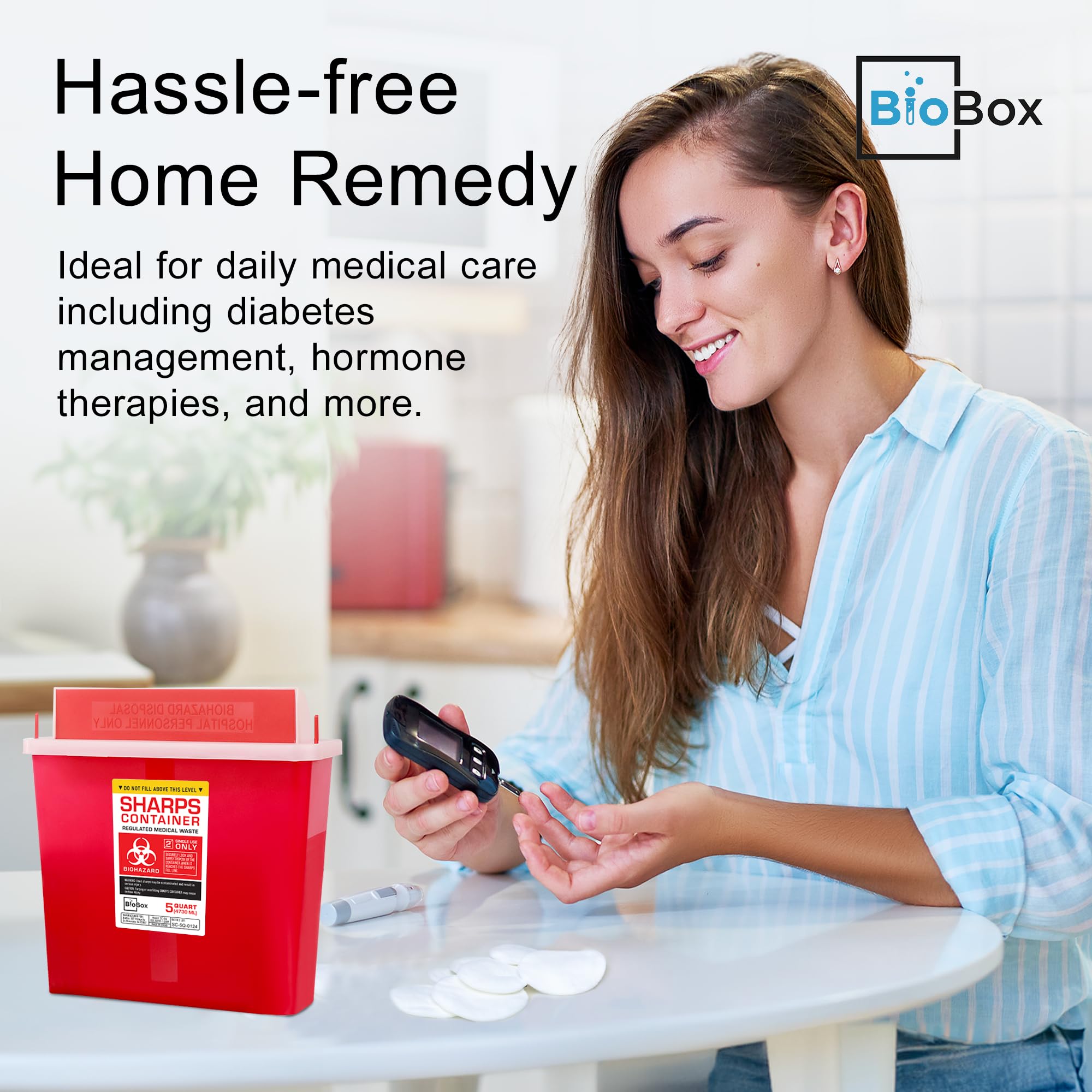 BioBox comparación de tamaño junto a mano, beneficio: capacidad manejable