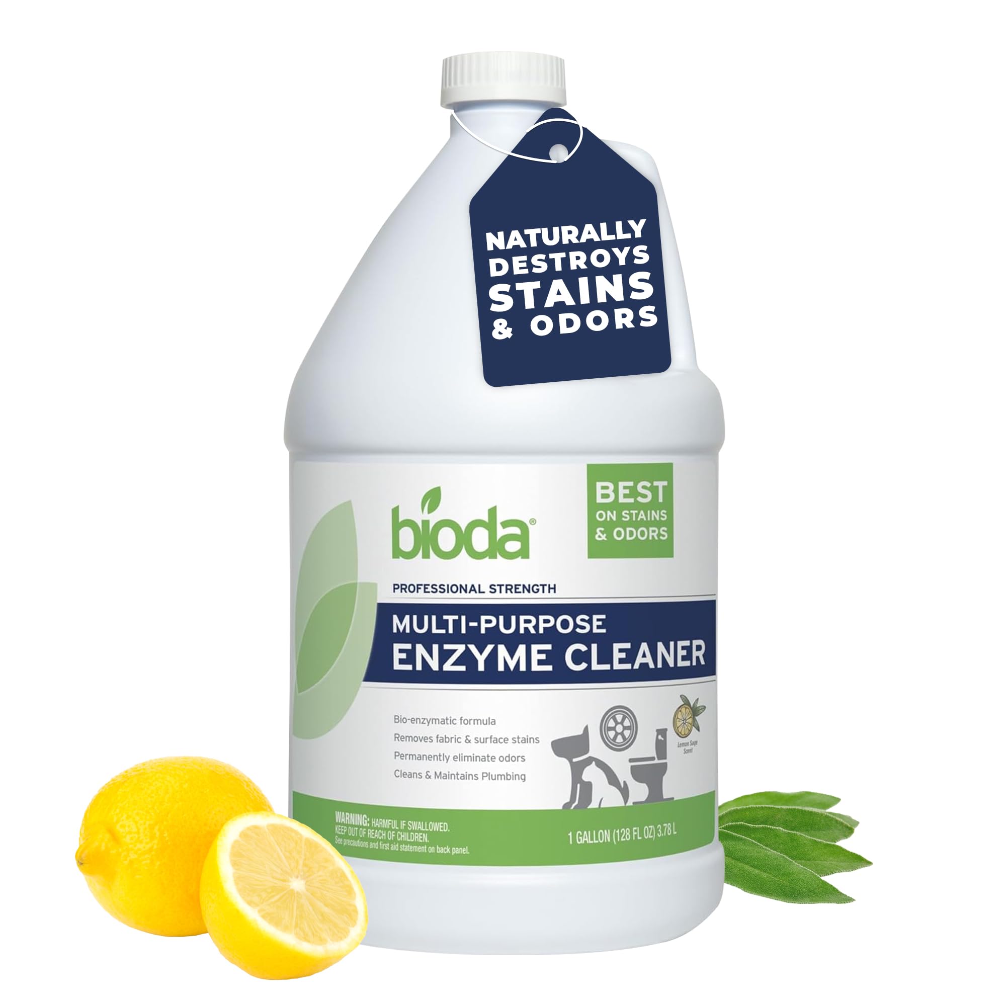 Bioda frente del envase de 1 galón mostrando marca y uso multipropósito