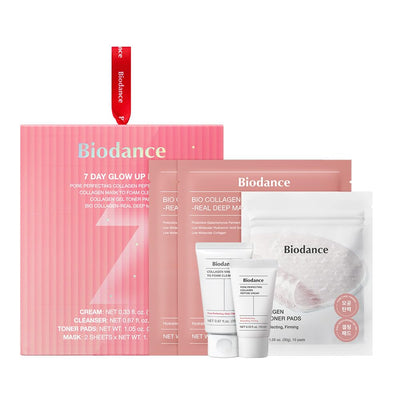 BIODANCE vista frontal del kit compacto que facilita una rutina glow rápida